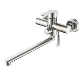 SOLONE Змішувач на ВАННУ довгий гусак шар нерж JAT7-A094