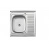 Кухонна мийка накладна 500*600 полірована 190/0,5 ліва